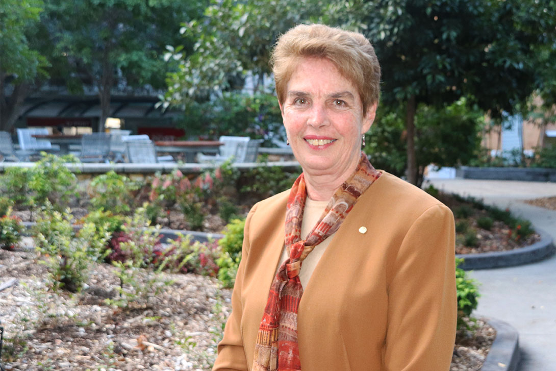 Kaye Basford standing beside a park