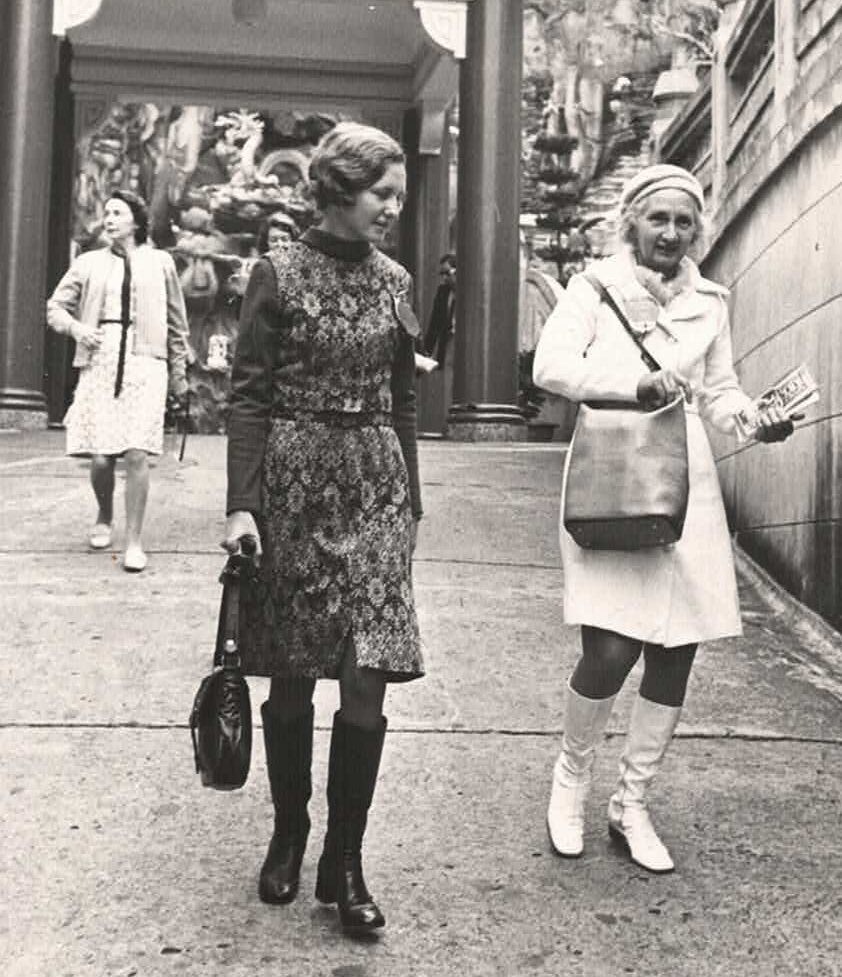 Regina Doig (left) with her mother (right)